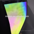 Arco iris reflectante en el cuero sintético oscuro reflectante de la PU para los zapatos
